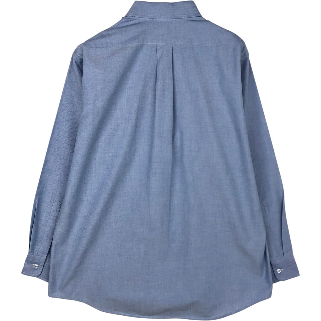 Vintage LLBean long-sleeved button-down check shirt from the 1990s, men's size XL. cotton Blue type light blue Vintage Second Hand