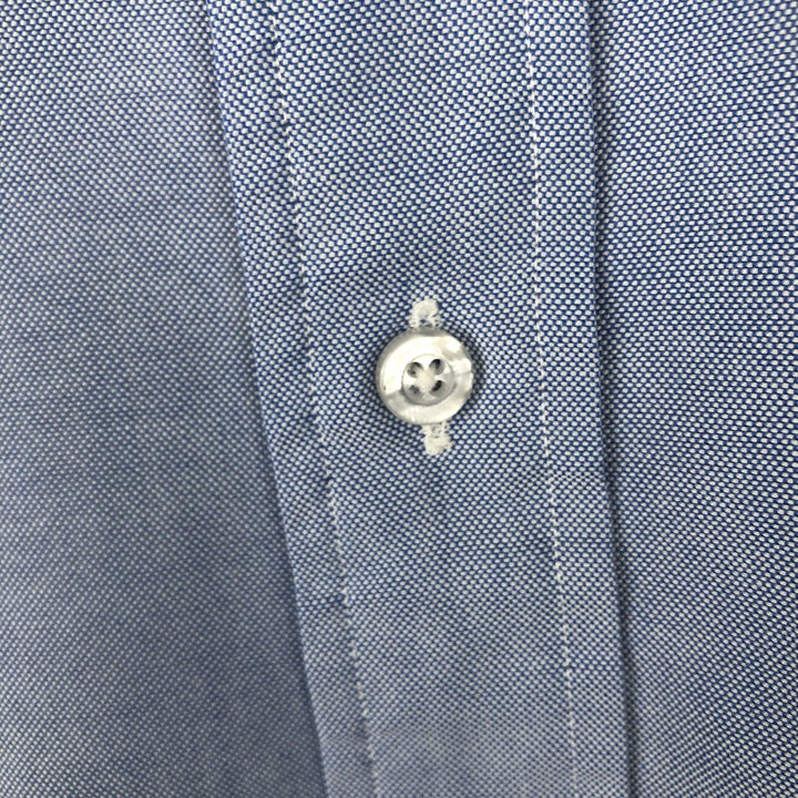 Vintage LLBean long-sleeved button-down check shirt from the 1990s, men's size XL. cotton Blue type light blue Vintage Second Hand