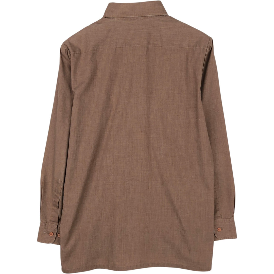 Baymart Long-Sleeve Poly-Cotton Shirt, Men's Size L (approx.) polyester brown type Vintage Second Hand