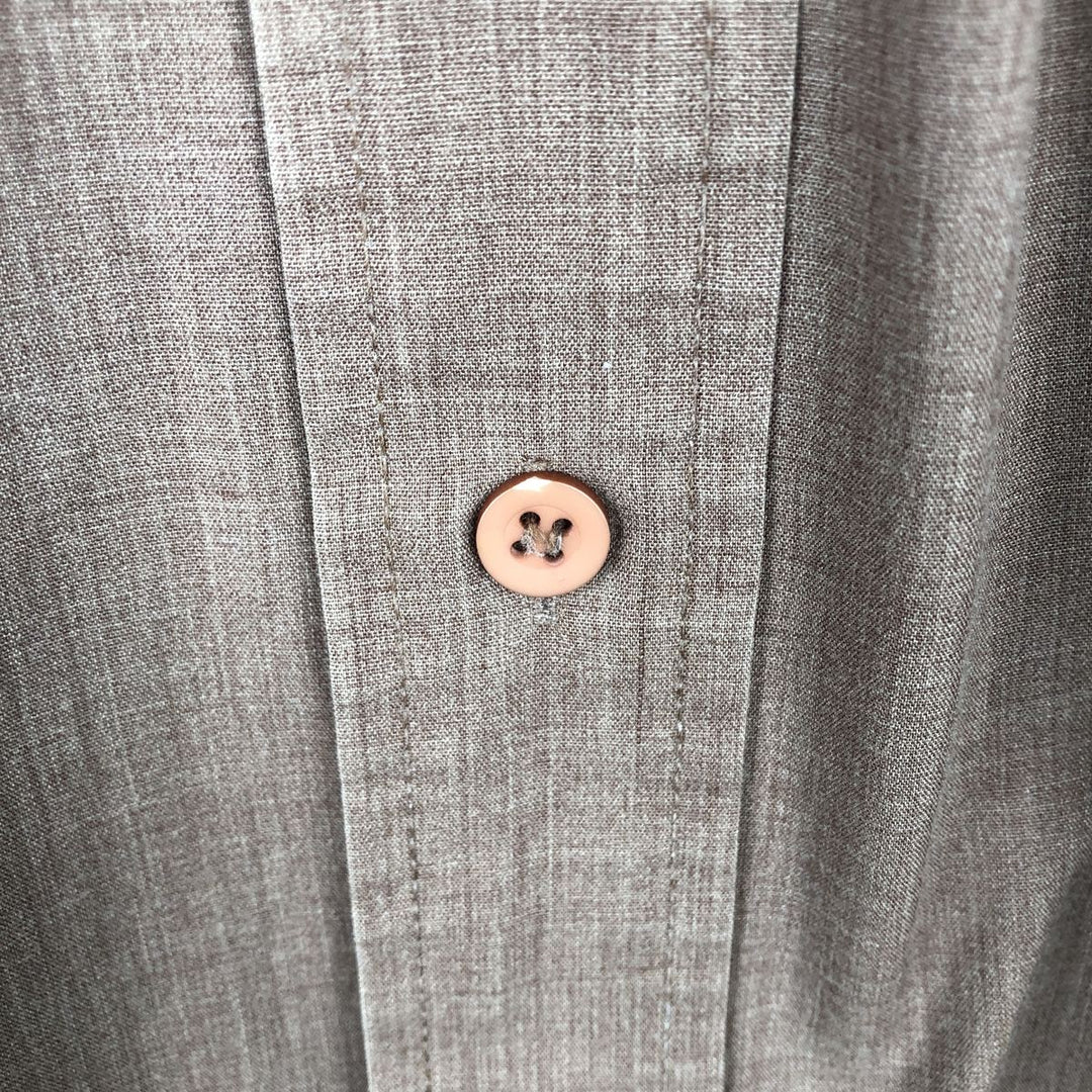 Baymart Long-Sleeve Poly-Cotton Shirt, Men's Size L (approx.) polyester brown type Vintage Second Hand