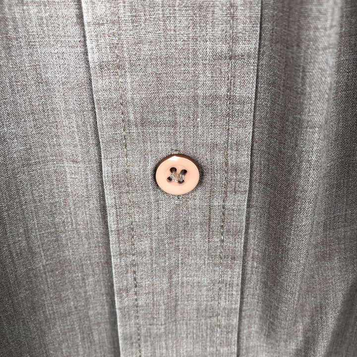 Baymart Long-Sleeve Poly-Cotton Shirt, Men's Size L (approx.) polyester brown type Vintage Second Hand