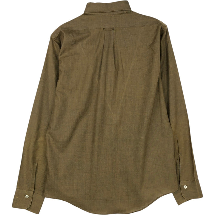 KAYNEE Golden Crest Long-Sleeve Button-Down Shirt, Men's Size S (Equivalent), Vintage polyester Khaki type Vintage Second Hand