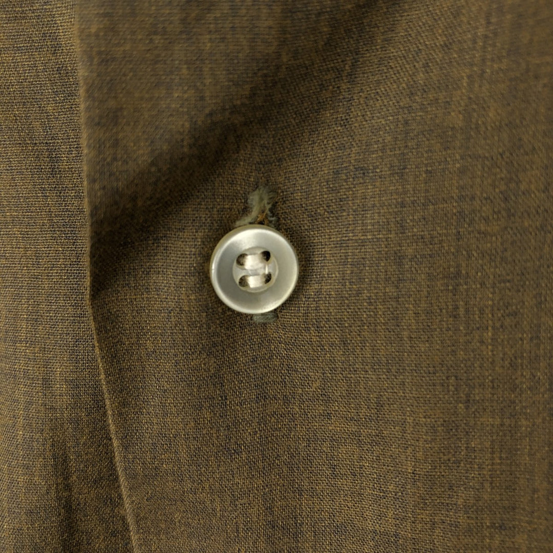 KAYNEE Golden Crest Long-Sleeve Button-Down Shirt, Men's Size S (Equivalent), Vintage polyester Khaki type Vintage Second Hand