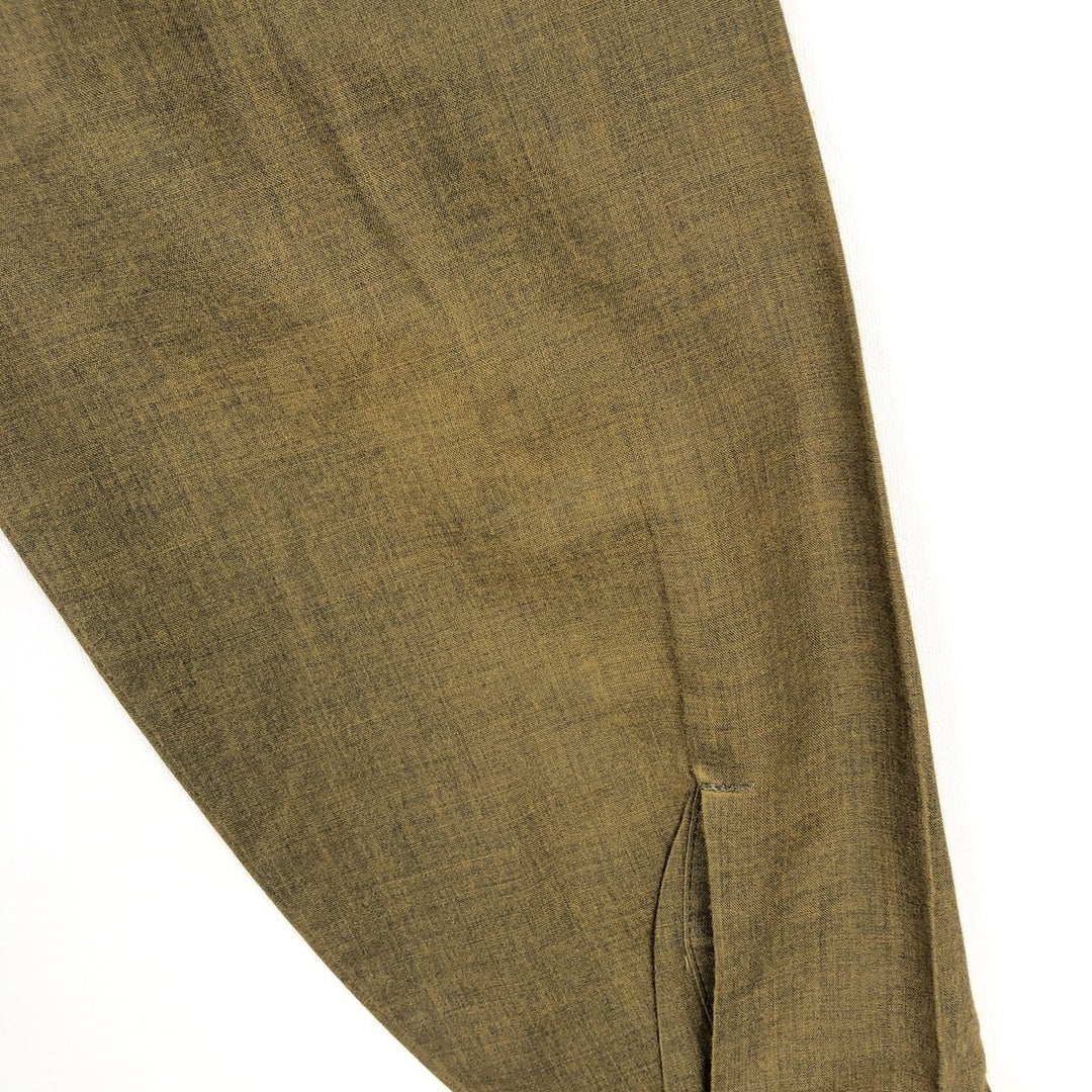 KAYNEE Golden Crest Long-Sleeve Button-Down Shirt, Men's Size S (Equivalent), Vintage polyester Khaki type Vintage Second Hand
