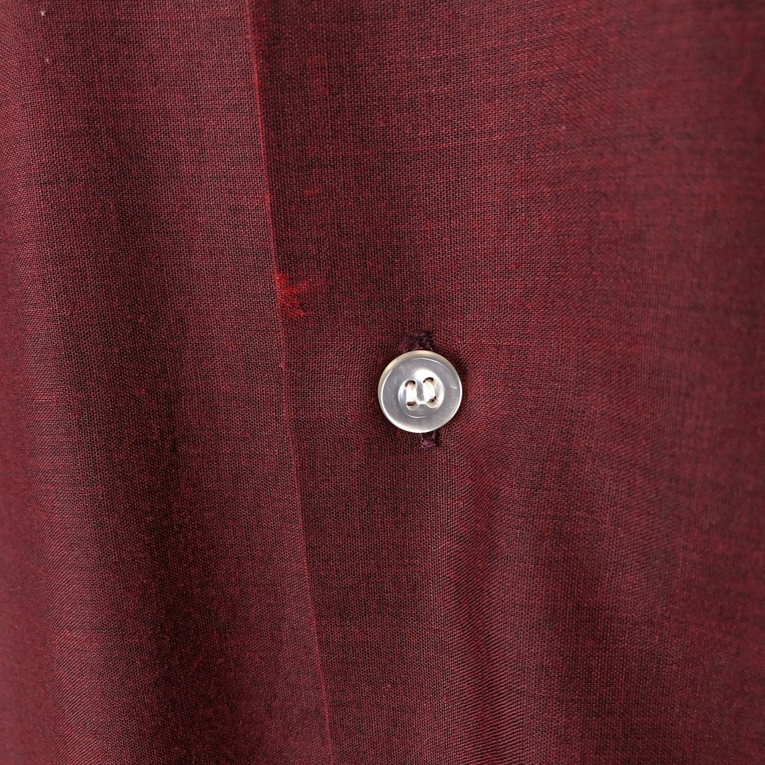 1970'S McGREGOR SCOTSET Short-Sleeve Button-Down Shirt, Men's Size M (approx.), Vintage polyester wine-red Vintage Second Hand