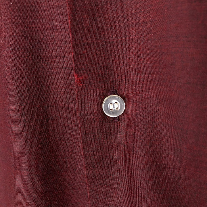 1970'S McGREGOR SCOTSET Short-Sleeve Button-Down Shirt, Men's Size M (approx.), Vintage polyester wine-red Vintage Second Hand