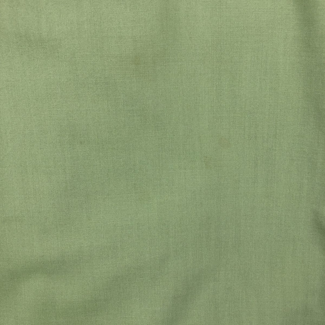 1970'S TOWNCRAFT Long-Sleeve Poly-Cotton Shirt, Men's Size M (Equivalent), Vintage polyester green type yellow green Vintage Second Hand