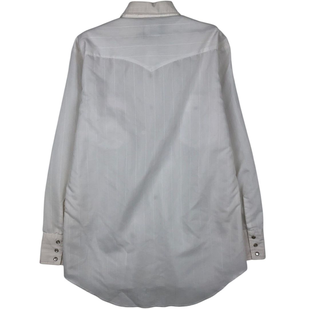 Wrangler Western Shirts, Long Sleeve, Men's Size M (approx.) polyester white type Vintage Second Hand