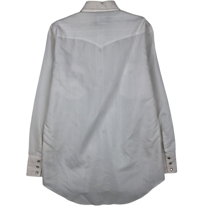 Wrangler Western Shirts, Long Sleeve, Men's Size M (approx.) polyester white type Vintage Second Hand
