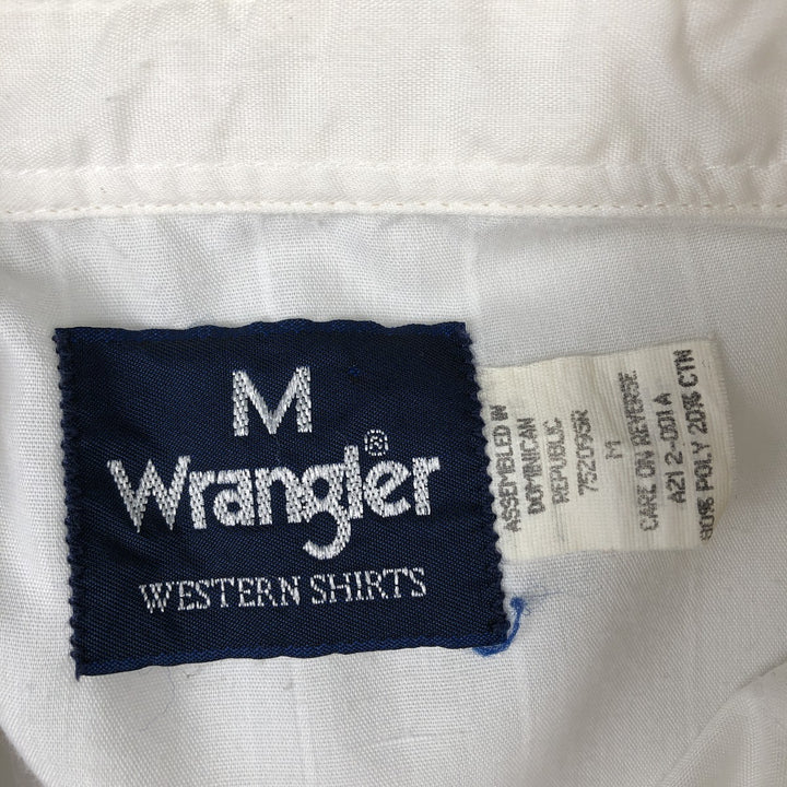 Wrangler Western Shirts, Long Sleeve, Men's Size M (approx.) polyester white type Vintage Second Hand