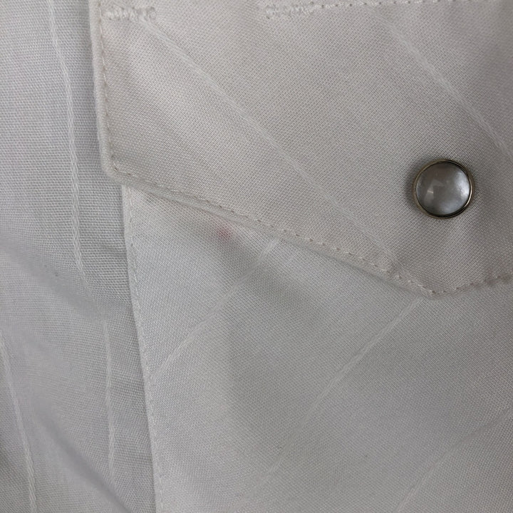 Wrangler Western Shirts, Long Sleeve, Men's Size M (approx.) polyester white type Vintage Second Hand