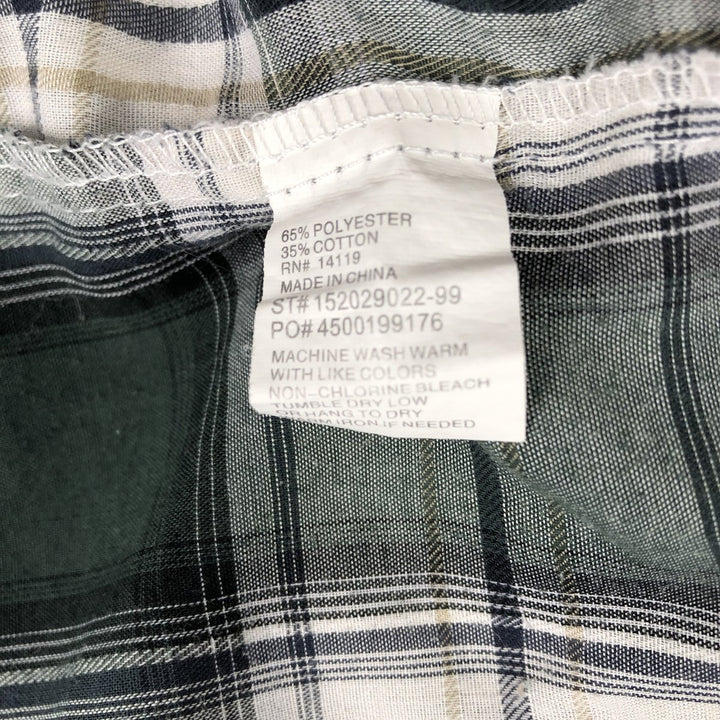 ELY CATTLEMAN Check Pattern Long-Sleeve Western Shirt, Men's Size L (Equivalent), Vintage polyester white type Vintage Second Hand