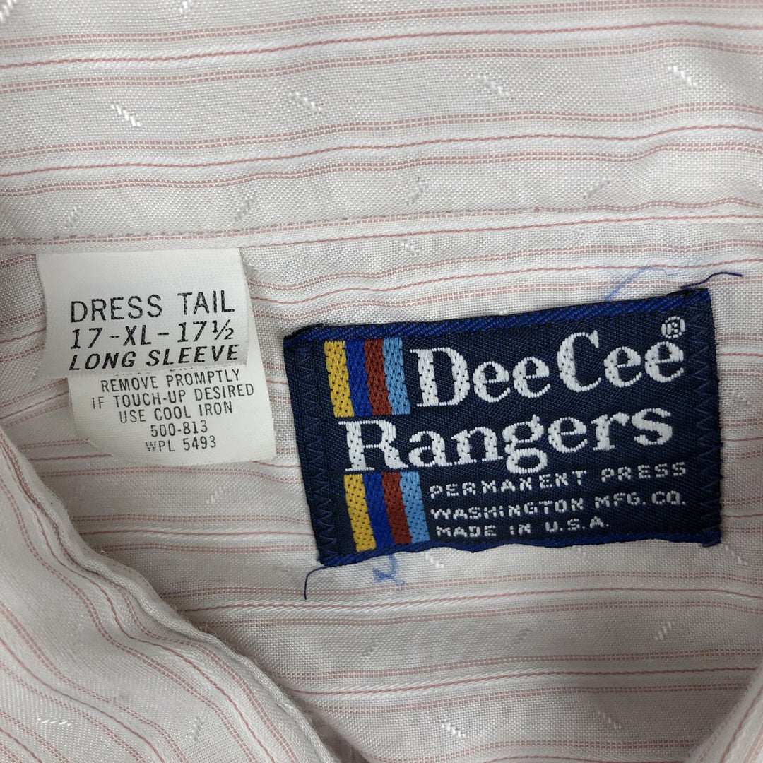 80'S Dee Cee Rangers Stripe Pattern Long-Sleeve Western Shirt, Made in USA, Men's Size XL unclear white type Vintage Second Hand