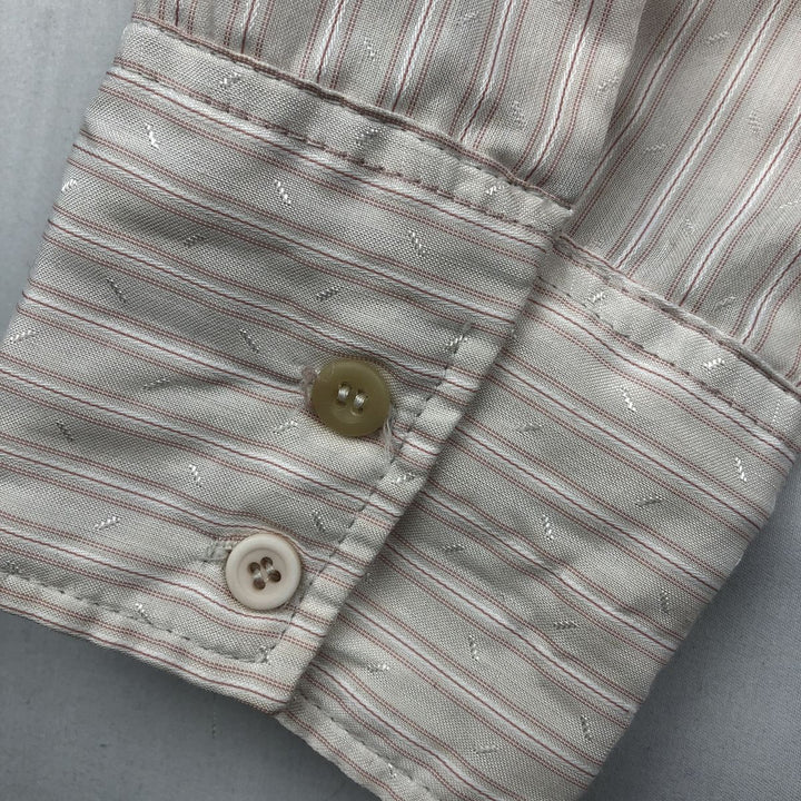 80'S Dee Cee Rangers Stripe Pattern Long-Sleeve Western Shirt, Made in USA, Men's Size XL unclear white type Vintage Second Hand