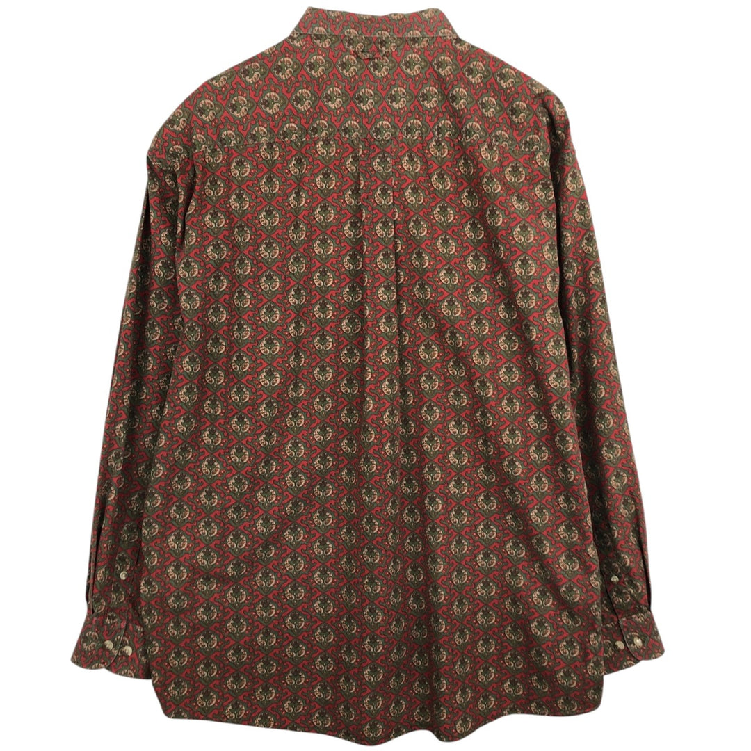 90'S Timberland Weathergear all-over print long-sleeved button-down shirt, men's size XL equivalent, vintage. cotton green type Vintage Second Hand