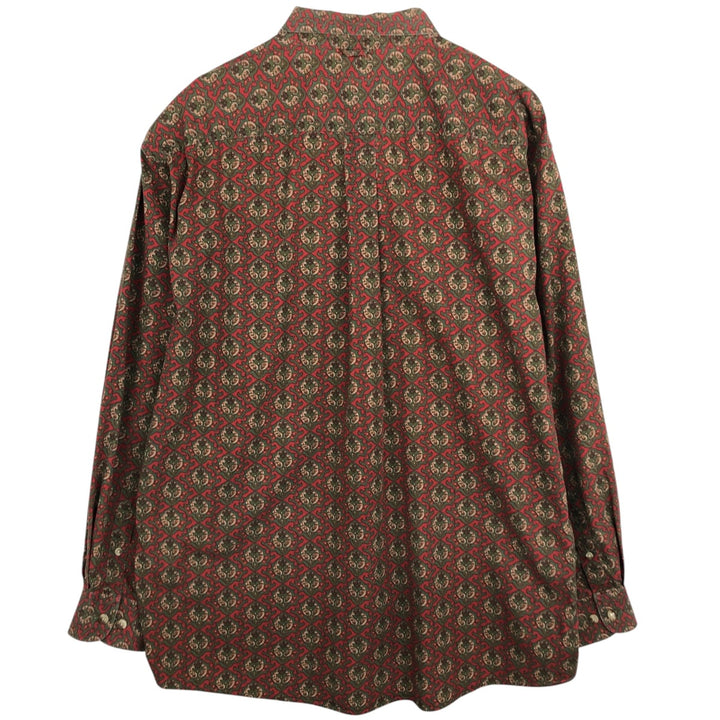 90'S Timberland Weathergear all-over print long-sleeved button-down shirt, men's size XL equivalent, vintage. cotton green type Vintage Second Hand