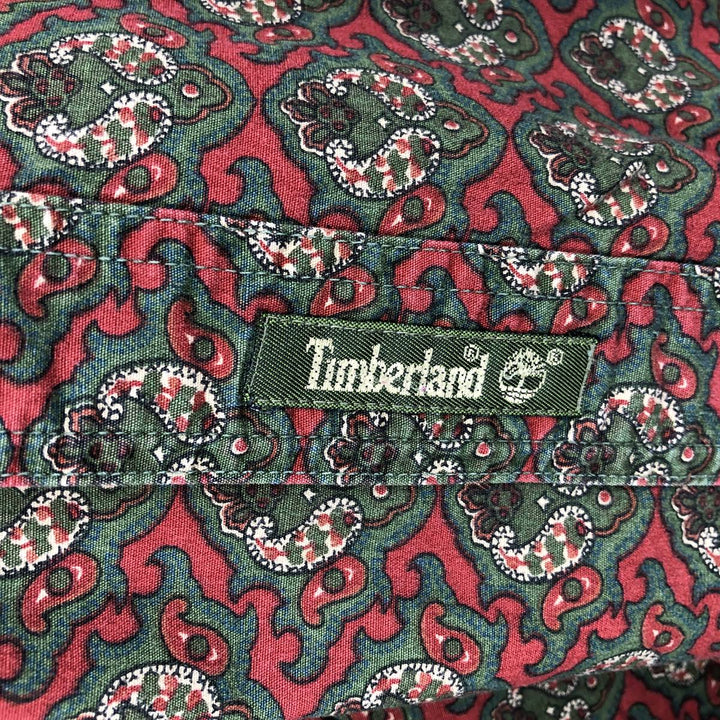 90'S Timberland Weathergear all-over print long-sleeved button-down shirt, men's size XL equivalent, vintage. cotton green type Vintage Second Hand