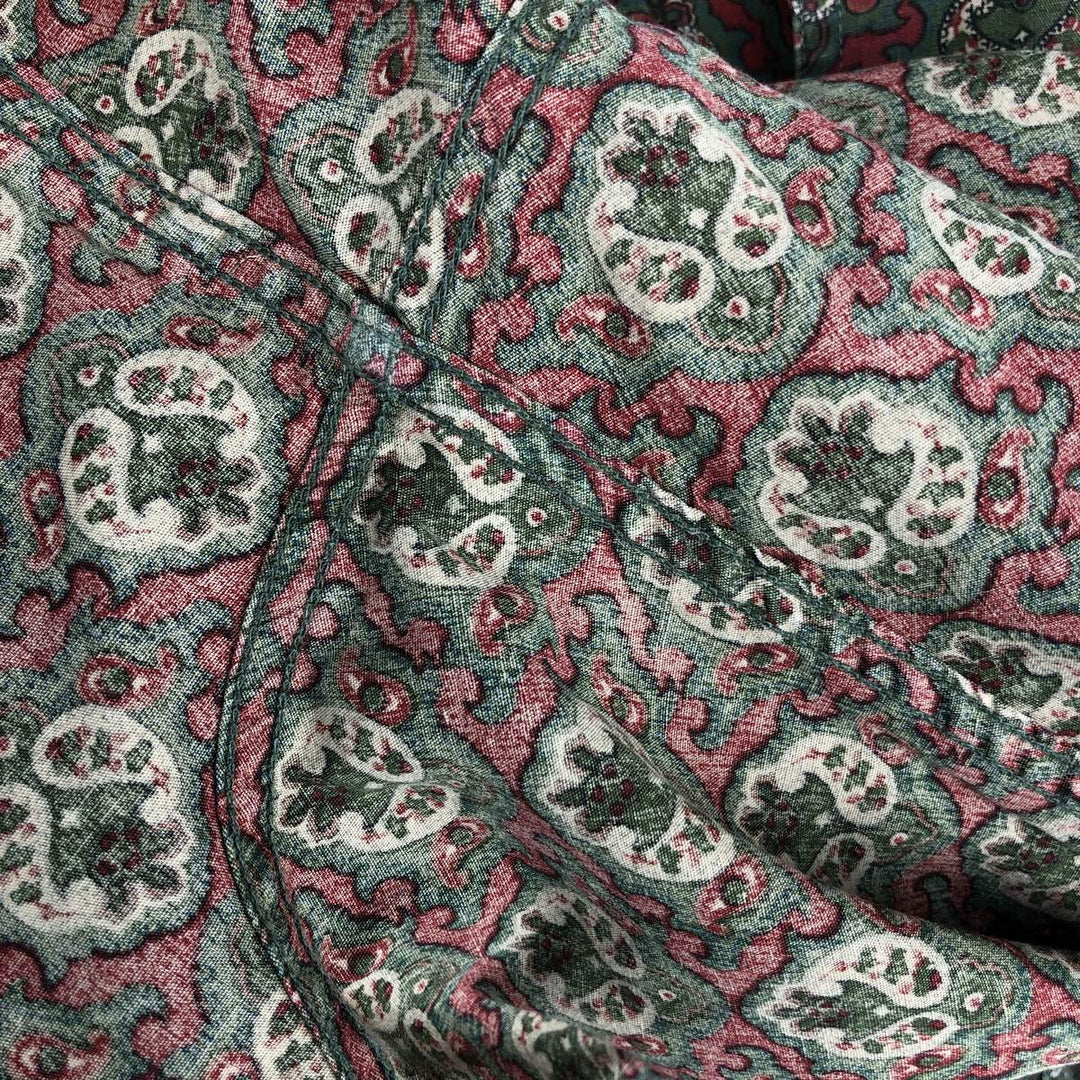 90'S Timberland Weathergear all-over print long-sleeved button-down shirt, men's size XL equivalent, vintage. cotton green type Vintage Second Hand