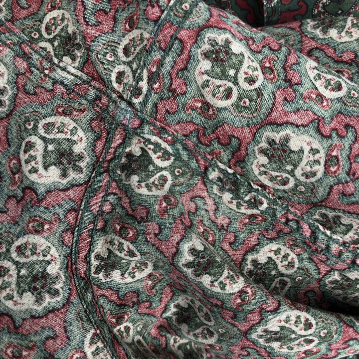 90'S Timberland Weathergear all-over print long-sleeved button-down shirt, men's size XL equivalent, vintage. cotton green type Vintage Second Hand