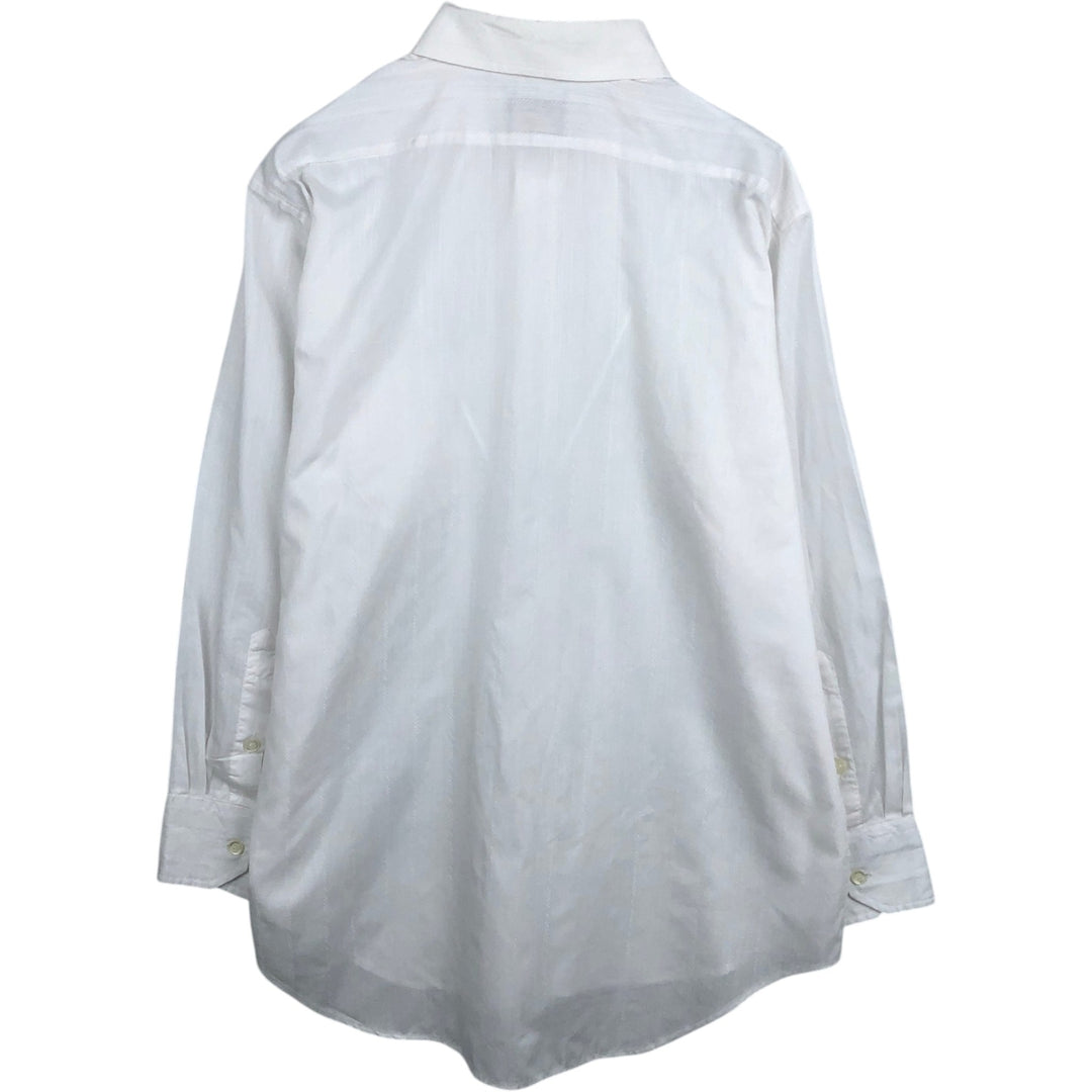 Sears PREMIERE Long-Sleeve Poly-Cotton Shirt, Men's Size XL (Equivalent), Vintage polyester white type Vintage Second Hand