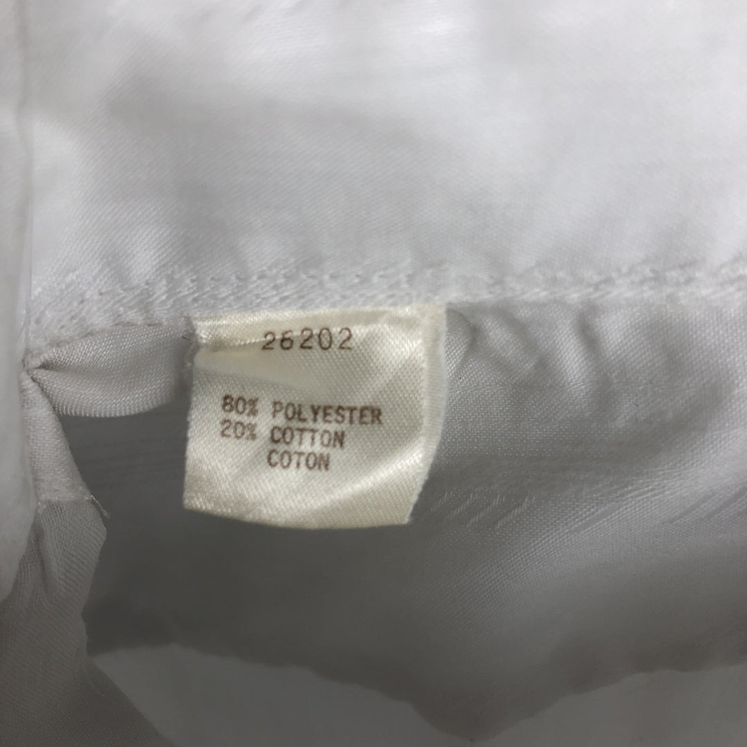 Sears PREMIERE Long-Sleeve Poly-Cotton Shirt, Men's Size XL (Equivalent), Vintage polyester white type Vintage Second Hand