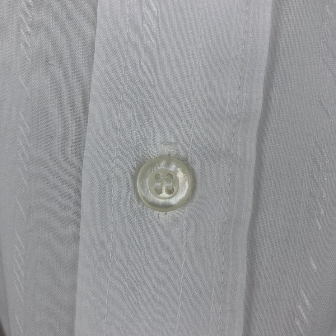 Sears PREMIERE Long-Sleeve Poly-Cotton Shirt, Men's Size XL (Equivalent), Vintage polyester white type Vintage Second Hand