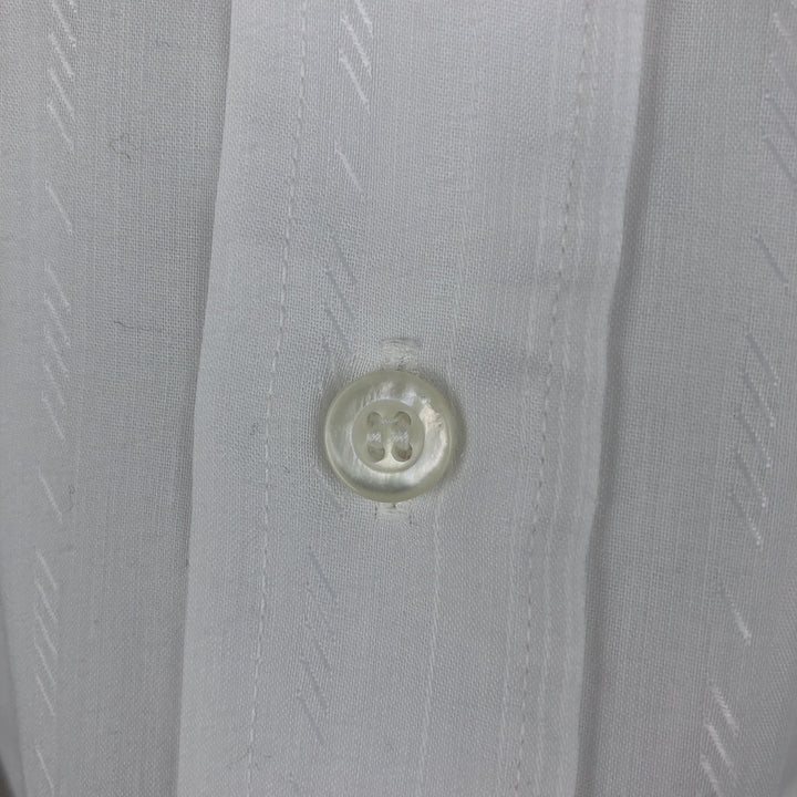 Sears PREMIERE Long-Sleeve Poly-Cotton Shirt, Men's Size XL (Equivalent), Vintage polyester white type Vintage Second Hand