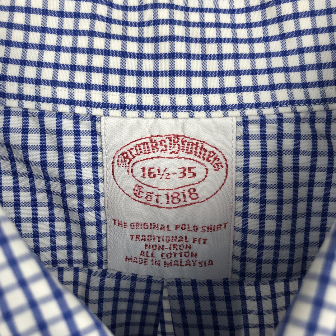 Brooks Brothers Est.1818 Long Sleeve Button-Down Check Shirt, Men's Size L cotton white type Vintage Second Hand