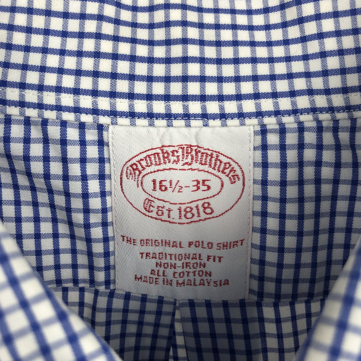 Brooks Brothers Est.1818 Long Sleeve Button-Down Check Shirt, Men's Size L cotton white type Vintage Second Hand
