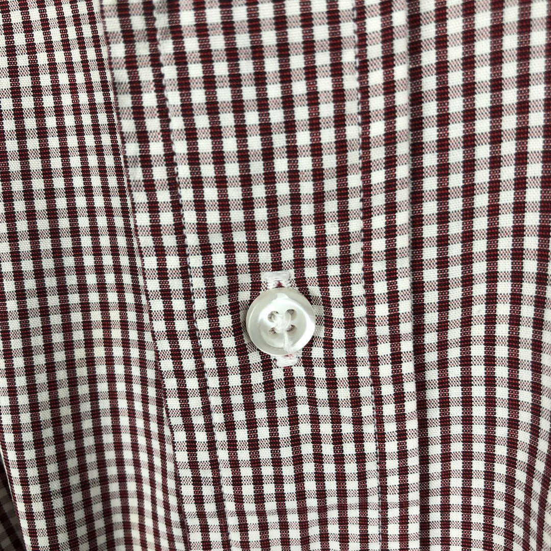 1990'S Tommy Hilfiger Gingham Check Long-Sleeve Button-Down Check Shirt, Men's Size L (approx.), Vintage cotton white type Vintage Second Hand