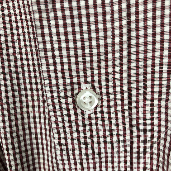 1990'S Tommy Hilfiger Gingham Check Long-Sleeve Button-Down Check Shirt, Men's Size L (approx.), Vintage cotton white type Vintage Second Hand