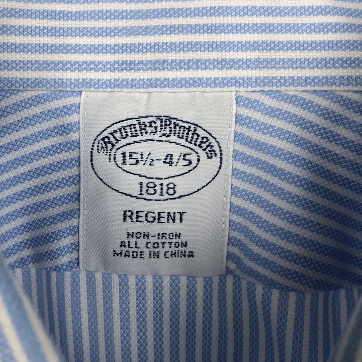 Brooks Brothers 1818 Wide Collar Long Sleeve Cotton Stripe Shirt, Men's Size M (approx.) cotton Blue type light blue Vintage Second Hand
