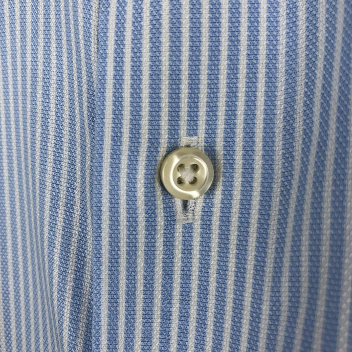 Brooks Brothers 1818 Wide Collar Long Sleeve Cotton Stripe Shirt, Men's Size M (approx.) cotton Blue type light blue Vintage Second Hand