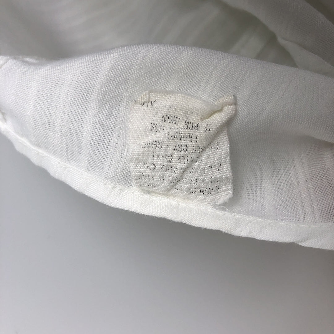 70s-80'S Arrow KIRK KENT Long-Sleeve Poly-Cotton Shirt, Men's Size L (Equivalent), Vintage polyester white type Vintage Second Hand
