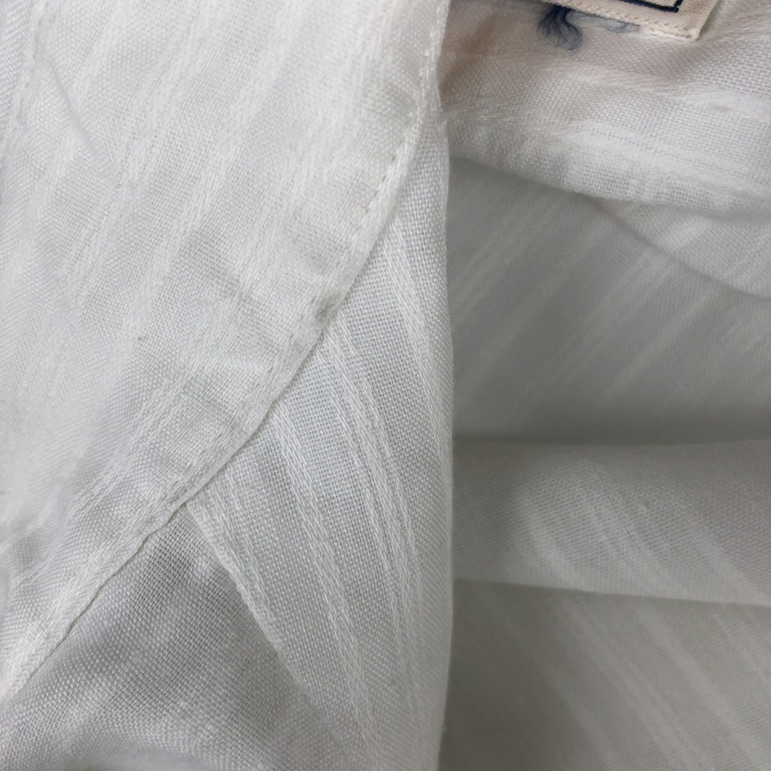 70s-80'S Arrow KIRK KENT Long-Sleeve Poly-Cotton Shirt, Men's Size L (Equivalent), Vintage polyester white type Vintage Second Hand