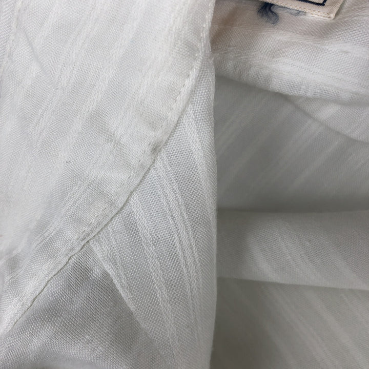 70s-80'S Arrow KIRK KENT Long-Sleeve Poly-Cotton Shirt, Men's Size L (Equivalent), Vintage polyester white type Vintage Second Hand