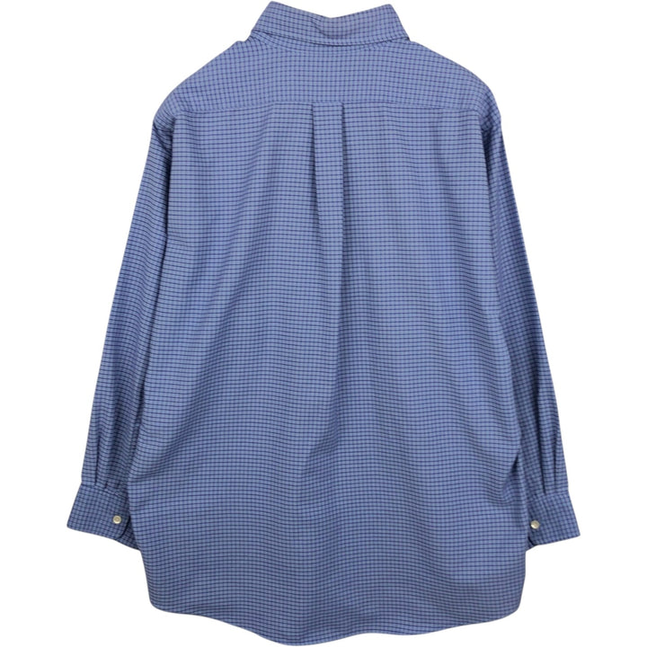 Vintage LLBean long-sleeved button-down check shirt from the 1990s, men's size XL. cotton blue type Vintage Second Hand