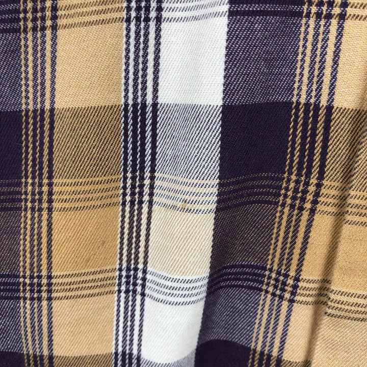 1990'S Eddie Bauer Check Pattern Long Sleeve Button-Down Work Shirt Men's Size M (Equivalent) Vintage cotton brown type Vintage Second Hand