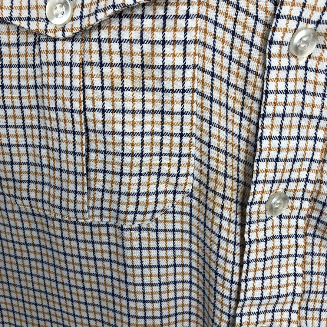 LLBean Check Pattern Long-Sleeve Work Shirt, Men's Size L (approx.) cotton white type Vintage Second Hand