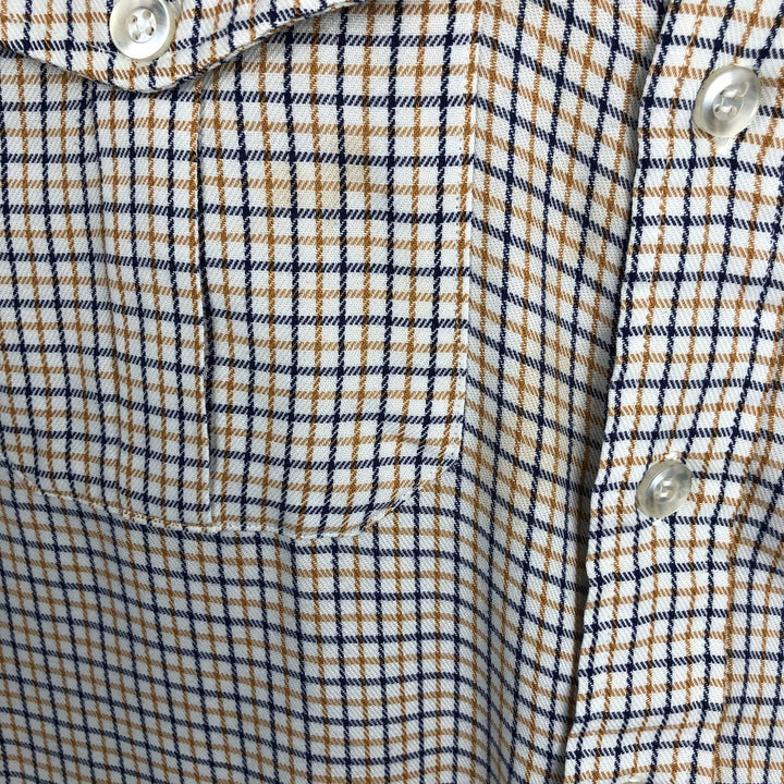 LLBean Check Pattern Long-Sleeve Work Shirt, Men's Size L (approx.) cotton white type Vintage Second Hand