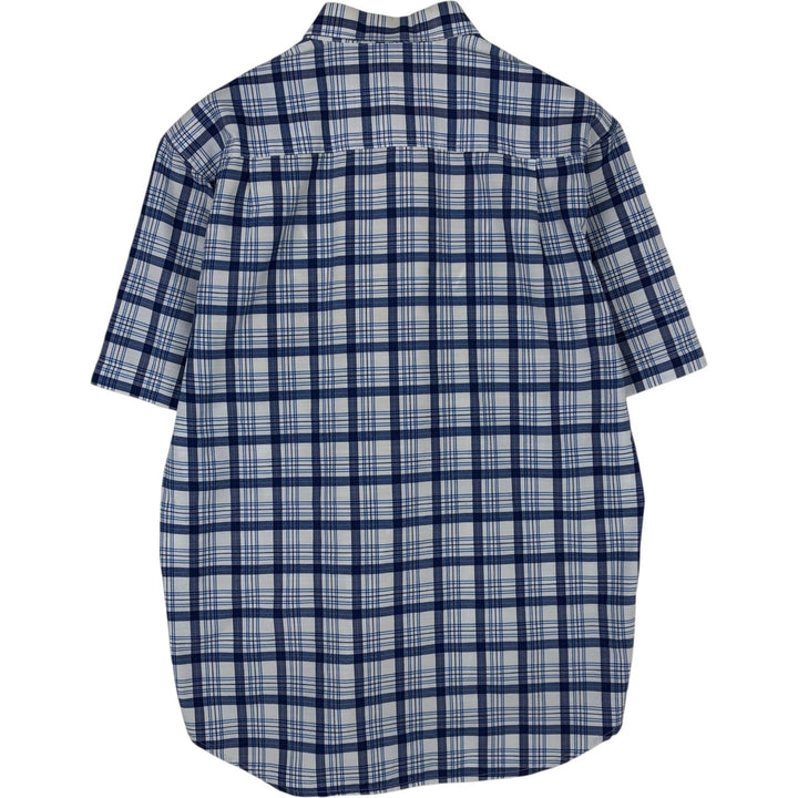 90'S Timberland Weathergear Short-Sleeve Button-Down Check Shirt, Made in USA, Men's Size L (Equivalent), Vintage cotton white type Vintage Second Hand