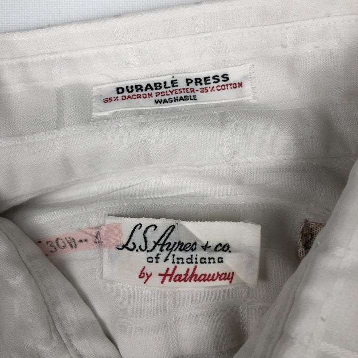 1970'S HATHAWAY Long-Sleeve Shirt, Men's Size L (approx.), Vintage unclear white type Vintage Second Hand