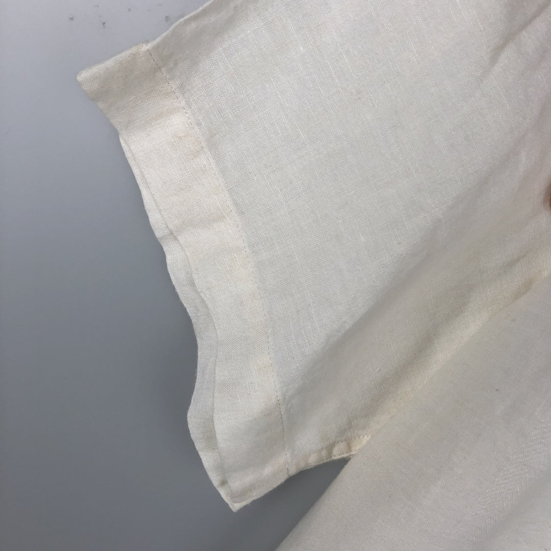 Liz Claiborne claiborne short sleeve linen shirt box shirt men's XL size linen white type Vintage Second Hand