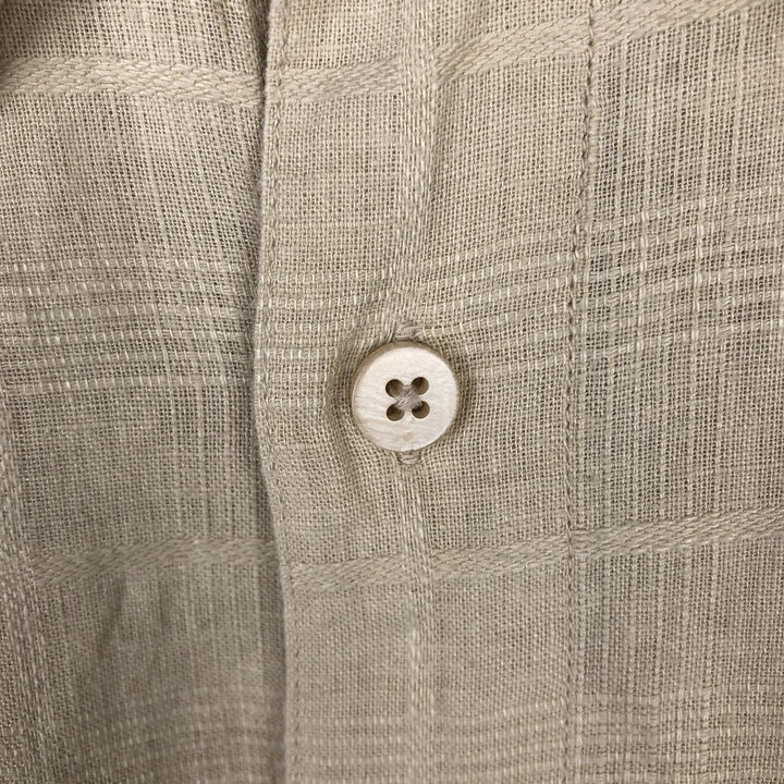 RON CHERE SKIN Short-Sleeve Linen x Rayon Box Shirt, Men's Size L (approx.) linen Beige type Vintage Second Hand