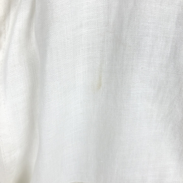 BRUNO Short-Sleeve Open-Collar Linen Shirt, Boxy Shirt, Men's Size M (approx.) linen white type Vintage Second Hand
