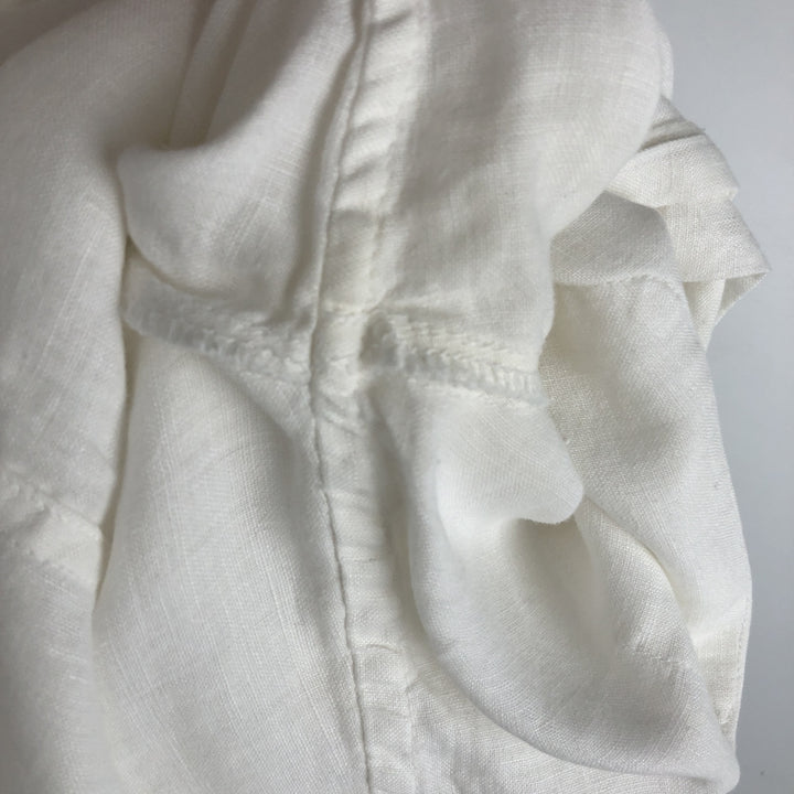 BRUNO Short-Sleeve Open-Collar Linen Shirt, Boxy Shirt, Men's Size M (approx.) linen white type Vintage Second Hand