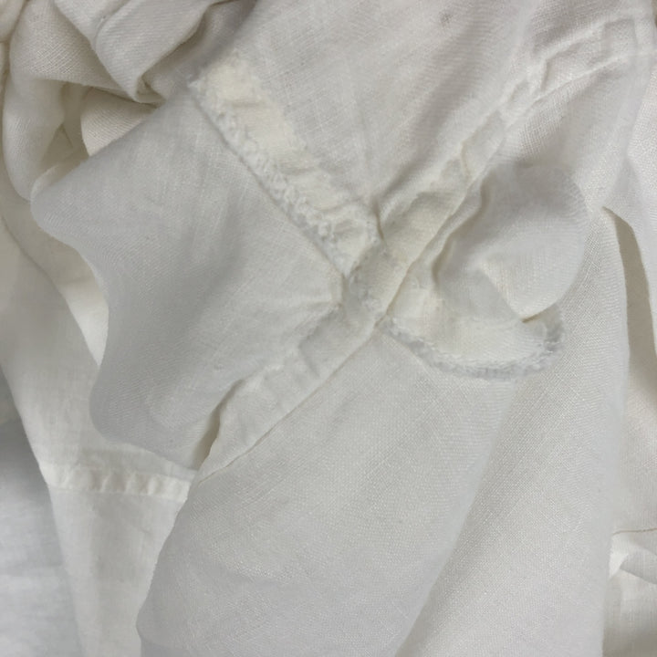 BRUNO Short-Sleeve Open-Collar Linen Shirt, Boxy Shirt, Men's Size M (approx.) linen white type Vintage Second Hand