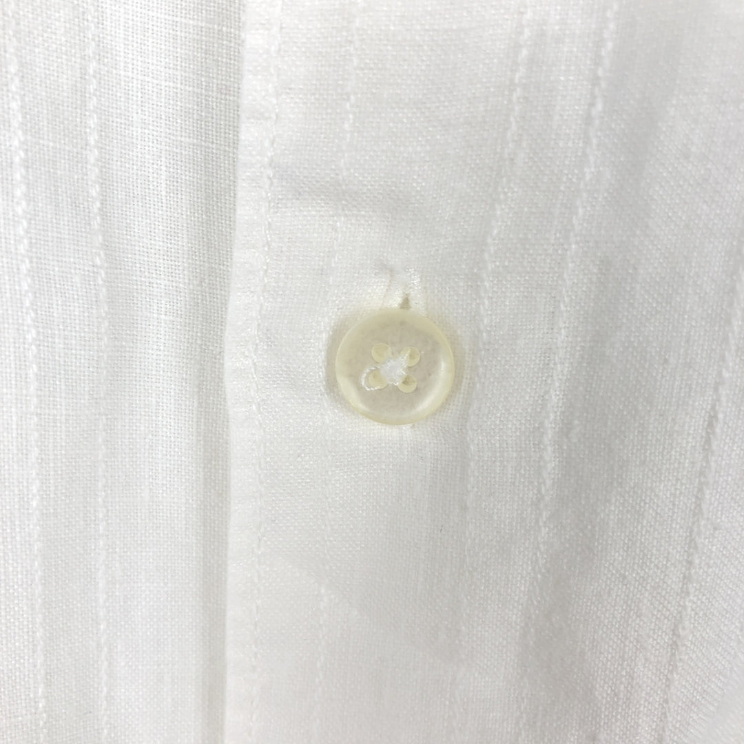Cubavera Short-Sleeve Linen Shirt, Men's Size L (approx.) linen white type Vintage Second Hand