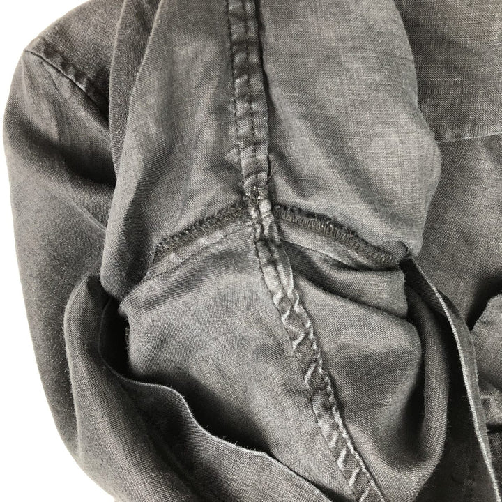 VISITOR Short-Sleeve Open-Collar Linen Shirt, Boxy Shirt, Men's Size XL linen black type Vintage Second Hand