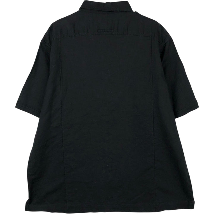 Liz Claiborne claiborne short sleeve linen shirt box shirt men's XL size linen black type Vintage Second Hand